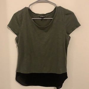 Express Green Top with Black detail